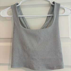 ALO Yoga Gray Fitted Crop Tank Top